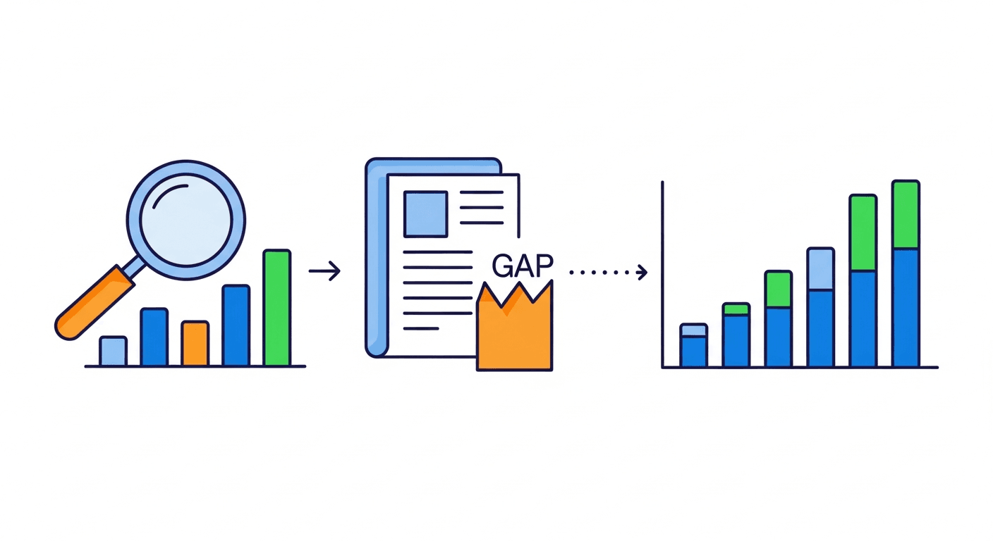 Content gap-analyse: waar concurrenten scoren, jij niet